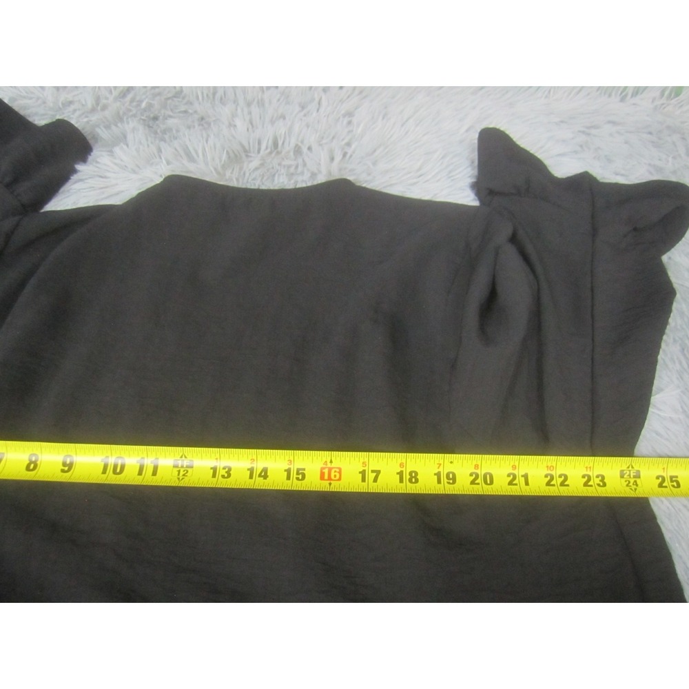Spin USA Top Womens 2X Black Open Front Long Sleeve Midi Polyester - Picture 7 of 8